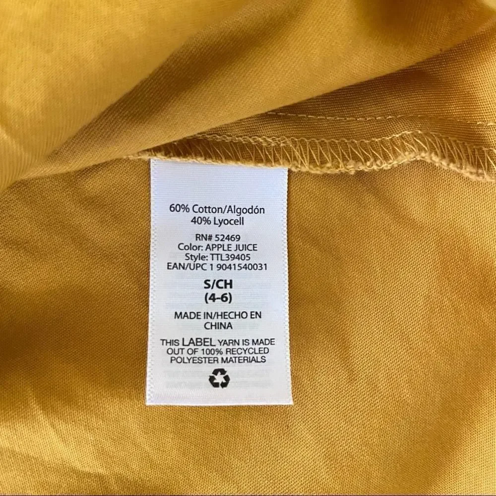 Time and Tru Tiered Peplum Mustard Top Small - Picture 7 of 9